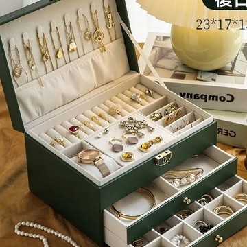 ✨🎇可開發票#首飾盒 珠寶盒 旅行旅遊 絨布盒飾品盒 飾品戒指項鍊耳環耳夾收納 展示架展示收納盒防水 珠寶收納盒 飾品盒