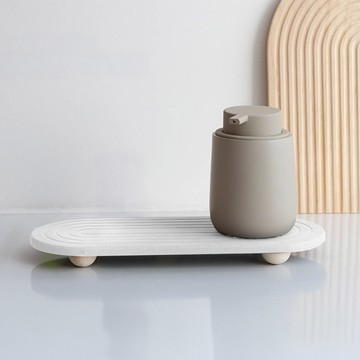 原木腳墊硅藻土吸水墊 【灰色/白色】罝物墊 30*10cm 墊高 硅藻泥 圓形腳墊 珪藻土 厚度0.9cm 吸水墊 腳墊 透氣 吸水