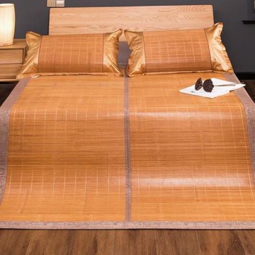 夏季竹席涼席折疊雙面可用宿舍單雙人三件套空調席1.5m1.8米0.6米