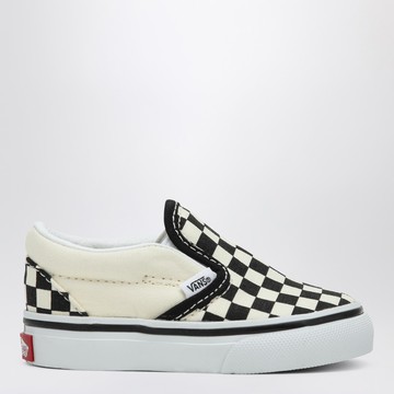 Slip-on sneakers white/black with Check pattern