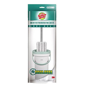 3M百利免手洗平板拖把刮水桶補充布/雙纖去汙型/2入/袋