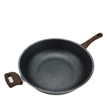 優得二代麥飯石不沾深型炒鍋-34cm-2支