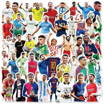 台灣出貨⚽內馬爾周邊 2026世界杯周邊 50張足球明星C羅內馬爾梅西運動員貼紙 世界盃明星周邊貼畫自粘 驚喜禮物