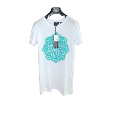 Just Cavalli 女士春夏輕薄白色可愛綠色印花 短袖T恤 XS/S/M碼