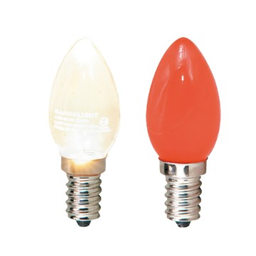 DanceLight 【2組】LED 蠟燭尖清 0.5W E12 110V 雞心燈泡 燈泡 清玻璃 紅玻璃(2顆/組)