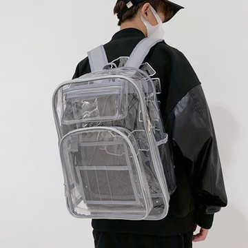 透明工具背包男士潔凈室無塵車間pvc包大容量防靜電防水雙肩包男