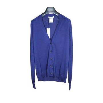 Jil Sander Raf Simons 10SS寶石藍蟬翼輕薄開衫毛衣針織衫 IT34