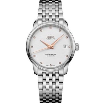 MIDO 美度 官方授權 Baroncelli永恆系列矽游絲天文台機械女錶 M0272081103600-34mm