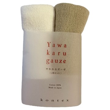 kontex YAWAKARU GAUZE系列 輕薄快乾紗布家事巾2件組 日本製 白色 + 棕色  31 x 30cm  1組