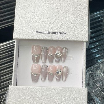 🎉Hannah🎉新品來襲【蒼山赴雪】高級輕奢純慾貓眼美甲純手工可拆卸氣質顯白穿戴甲IIK29