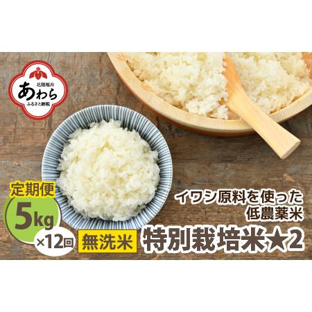 ふるさと納税 《定期便12回》特別栽培米 コシヒカリ 5kg × 12回 （計60kg） 無洗米 低農薬   福井県 あわら市 ブランド米 .. 福井県あわら市