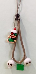 【震撼精品百貨】Curious George _好奇的喬治猴 ~日本喬治猴 手機吊飾/鑰匙圈-骷顱頭#02321