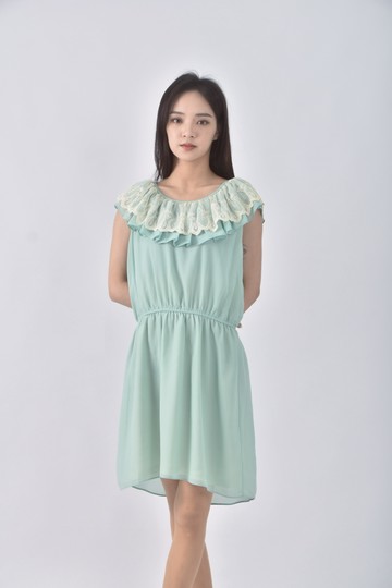 (M) pazzo蕾絲綠色洋裝