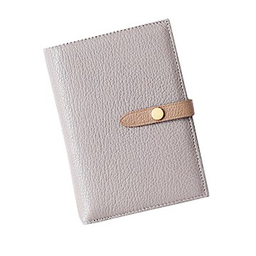 GT0018GY歐美頭層羊皮搭扣護照包/證件包/皮夾灰色