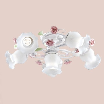 陶瓷玫瑰玻璃造型吸頂燈 F37-21-92664