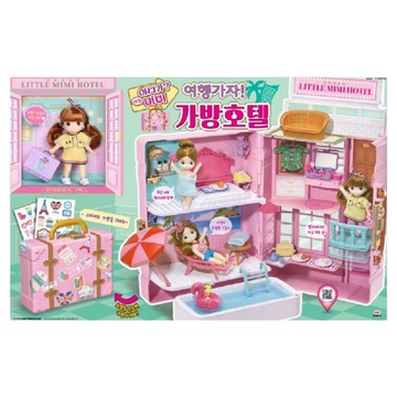 MIMI WORLD 迷你MIMI 粉紅提箱旅館 Set 內附繽紛貼紙  1組