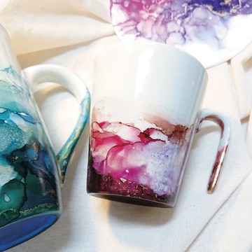 紫山玫瑰:馬克杯盤組/酒精墨水