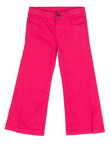 Dkny Kids - logo-patch wide-leg trousers - kids - Cotton/Spandex/Elastane - 14 yrs - Pink