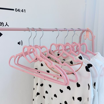 少女心放映室 10個裝可愛防滑衣架 粉色愛心蝴蝶結家用掛衣服無痕