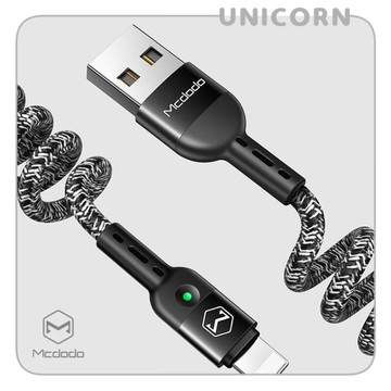 麥多多-可伸縮編織彈簧充電線 iPhone充電線 數據線 傳輸線 USB to Lightning Unicorn