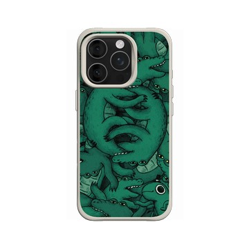 iPhone 16 Pro SolidX 貝殼灰 - 怪奇事物所 Incrediville - 肥尾鱷魚密集恐懼症