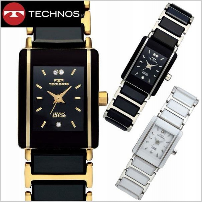 テクノス TECHNOS 腕時計 レディース セラミック＆ステンレススチール  