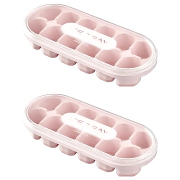 繽塊底軟壓製冰盒 12格 粉色  19 x 8 x 3.5cm  1組