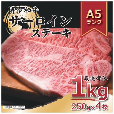 ふるさと納税 筑後市 博多和牛サーロインステーキセット　1kg(250g×4枚)(筑後市)