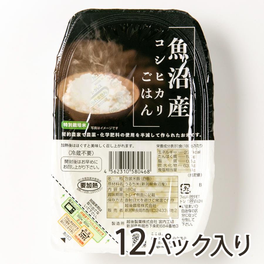 パックごはん（魚沼産コシヒカリ）12パック入り 越後農産 送料無料