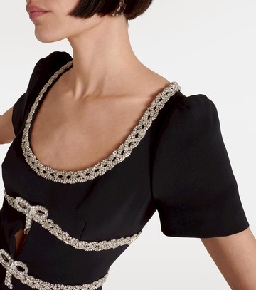 Self-Portrait Crystal-embellished crêpe midi dress
