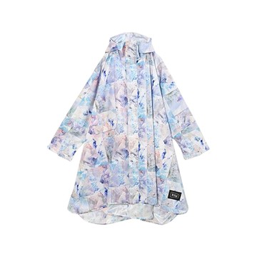 日本 KiU 機能高防護雨衣K404-淺藍幾何 前長94cm 後長105cm  (JN4002)