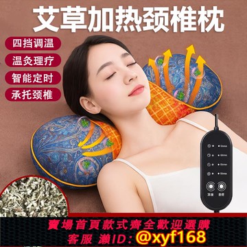 {可打統編 保固一年}艾草電加熱頸椎枕頭護頸椎枕助睡眠艾灸熱敷熱療睡覺專用電熱枕芯