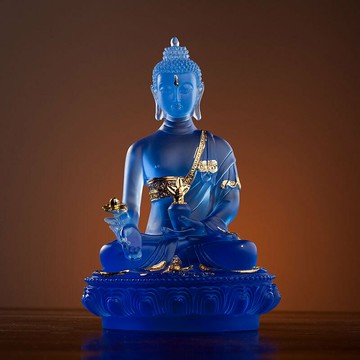 佛像 宗教擺件 家居擺件精品水琉璃佛像密宗佛光琉璃寺院家居供奉樹脂擺件批發神像