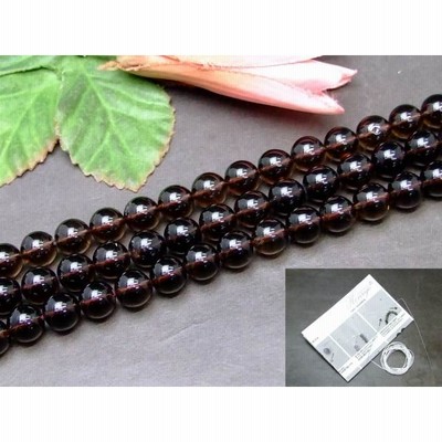 ≪g3-43G≫10mm AA スモーキークォーツ 1連39cm 通し針、解説書、1mゴム付き 鑑別済・本物保証 天然石 パワーストーン