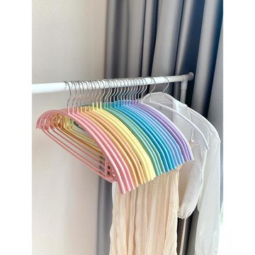 彩色無痕衣架家用掛衣服防肩角晾衣架寢室干濕兩用防滑衣撐子收納