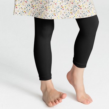 GIAT - 2件組-女童超細纖維彈力九分褲襪-黑色