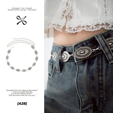 Day(namic) 棕花紋 A28 金屬雕花腰鍊 古銀 復古 腰帶 腰鏈 皮帶 配件 飾品 日系 長鍊 腰鏈配飾 配飾