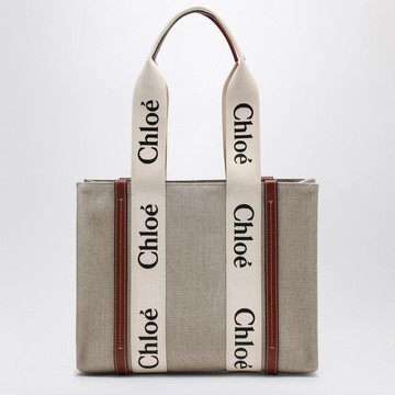 Chloé Woody Medium Bag In Beige