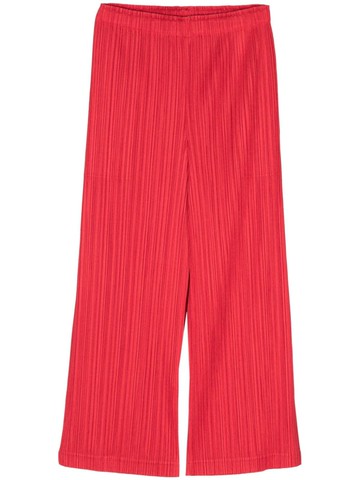 Pleats Please Issey Miyake - Thicker Bottoms straight-leg trousers - women - Polyester - 5 - Red