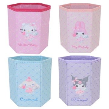 小禮堂 Sanrio 三麗鷗 不織布摺疊六角收納盒 (Cupid) Kitty 美樂蒂 酷洛米