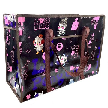 樂企鵝購物收納袋20吋-黑50x35x19cm