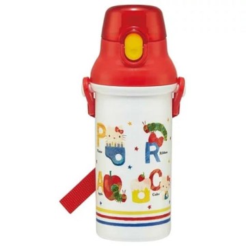 小禮堂 Skater Hello Kitty 兒童彈蓋直飲水壺附背帶 480ml PSB5SANAG (白紅字母款)