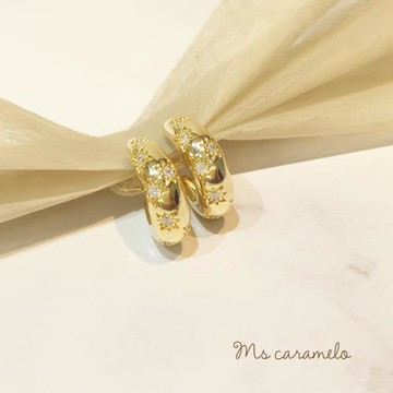 【焦糖小姐 Ms caramelo】夾式耳環 氣質時尚鋯石耳環