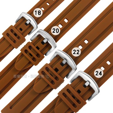 Watchband / 各品牌通用 舒適耐用 輕便 運動型 加厚矽膠錶帶 褐色