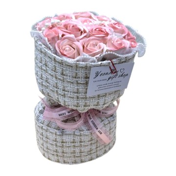 Yamiley 小香風香皂玫瑰花束 漸層粉 浪漫香氛 居家裝飾 節慶送禮  1入