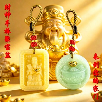紫南宮過爐開光🙏🏻財神挂件 招財鑰匙圈 聚寶盆挂件 天官賜福財神爺 隨身納財符牌 汽車掛件鑰匙扣 招財創意禮品