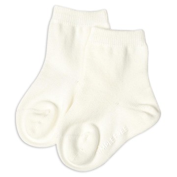 akachan honpo - 經典中長襪 素面-米白色 (9~14cm)