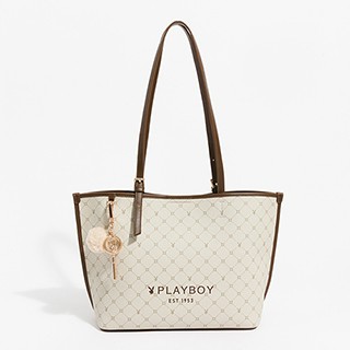 PLAYBOY 托特包  Bunny Lattice系列 - 咖啡色