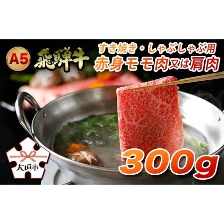 ふるさと納税 A5飛騨牛　すき焼き・しゃぶしゃぶ用　赤身モモ肉又は肩肉　300g 岐阜県大垣市