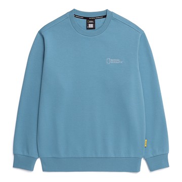 男女同款 FOLHAS 小LOGO 衛衣 - 藍色